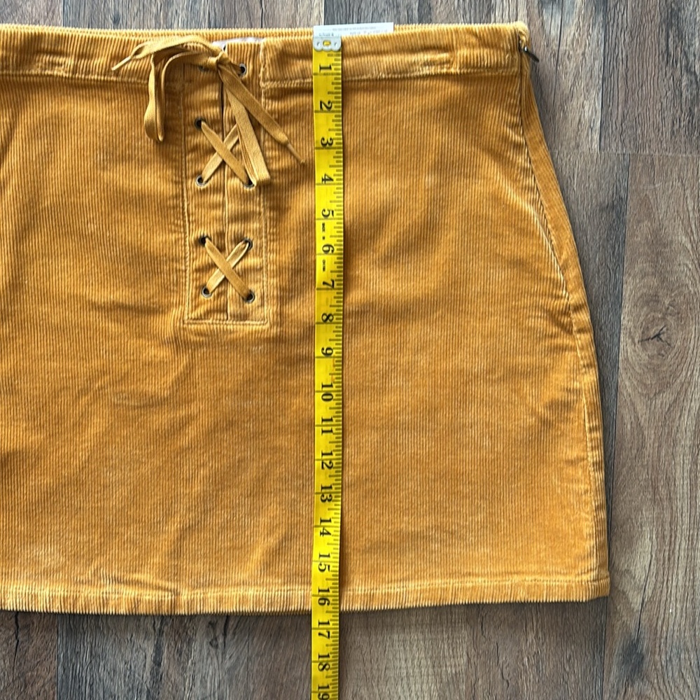 SO High Rise Corduroy Mustard Yellow Mini Skirt New - Picture 5 of 6